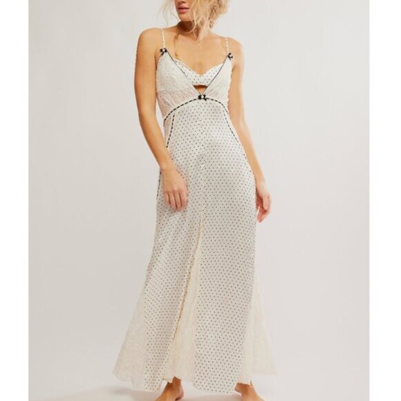 Free People Dresses & Skirts - FREE PEOPLE NWT Playing Cupid Maxi / Ivory Combo Slip Dress - med